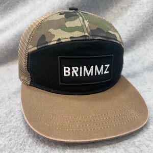 Brimmz Patch Kids Brown Camo Brimmz Trucker Hat Mesh Snapback Flat Brim Size M